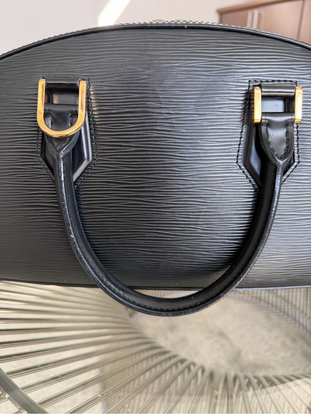 Louis Vuitton Black Epi Leather Satchel with Gold Hardware - Picture 3 of 16